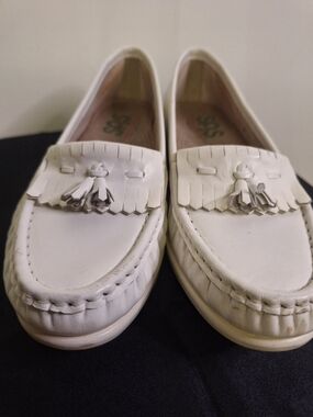 SAS White Tassel Loafers